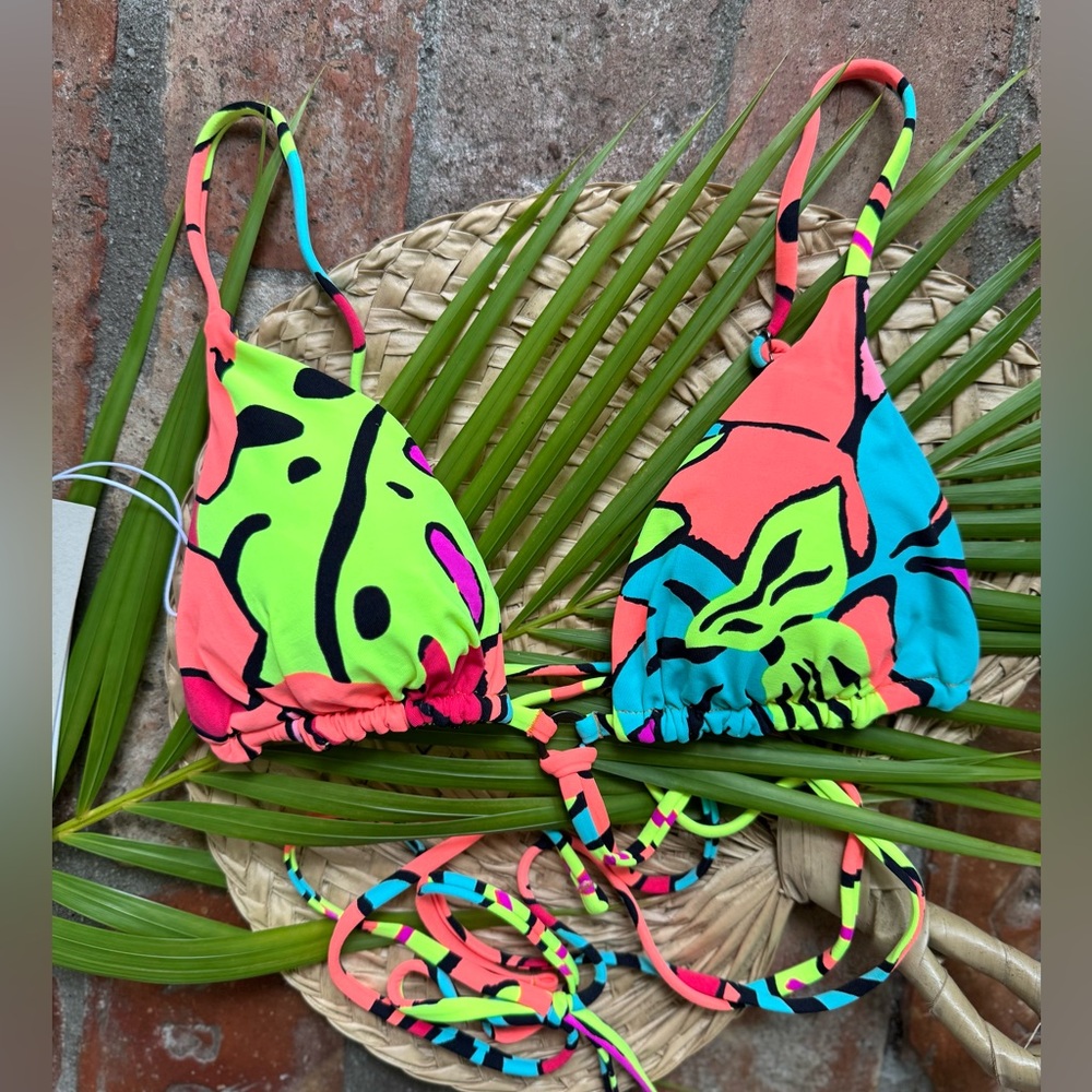 🌺 MAAJI 🌺 Rainforest Coco Sliding Triangle Bikini Swim Swimwear Top - Picture 5 of 10